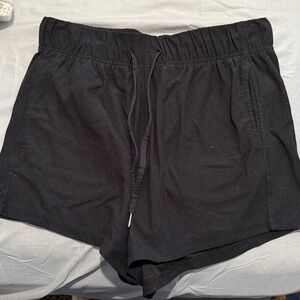 Black Casual Drawstring Shorts